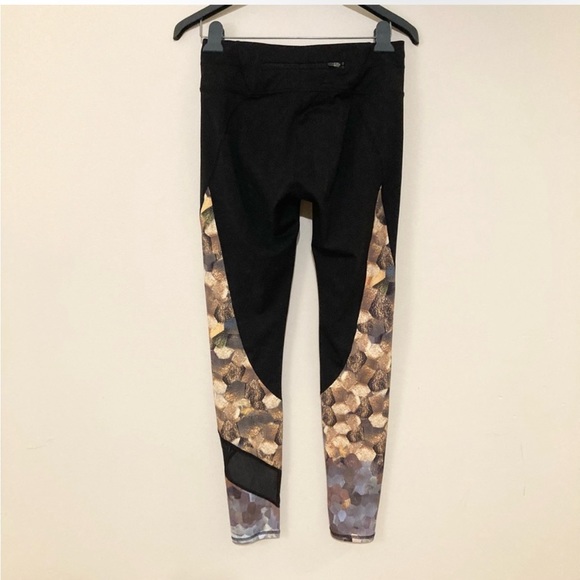 Athleta Sonar Leggings Pants Small Asymmetrical Mesh Yoga Full Length - Picture 6 of 8